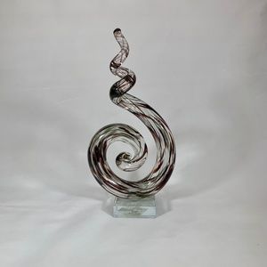 Corkscrew Murano Style Art Glass Sculpture